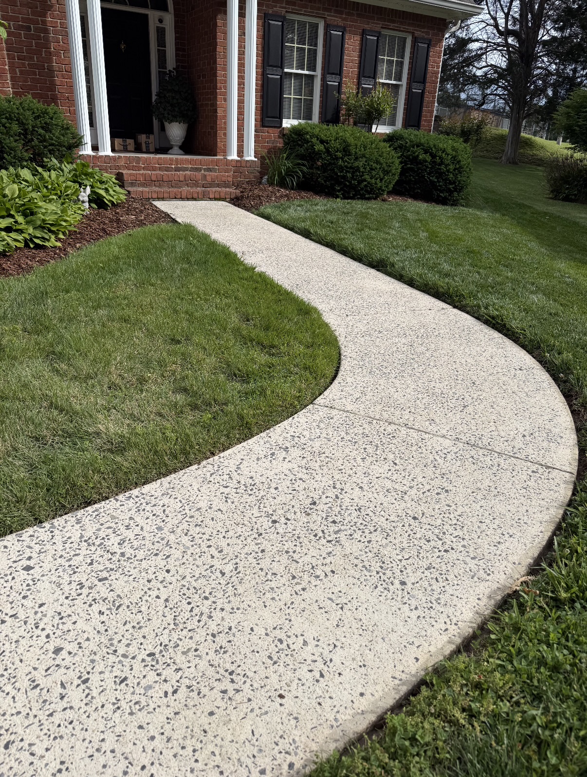Clean sidewalk and walkway