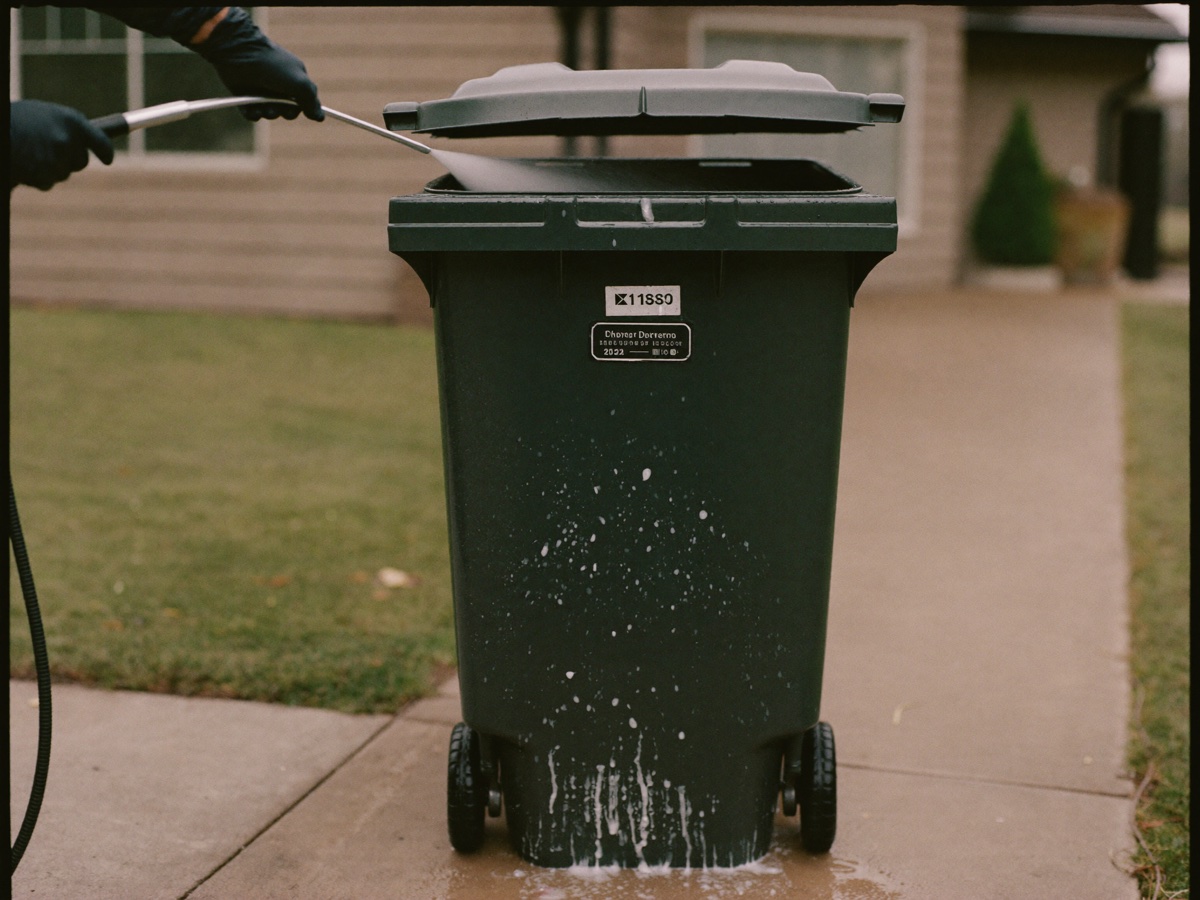 Garbage bin pressure washing and sanitizing service